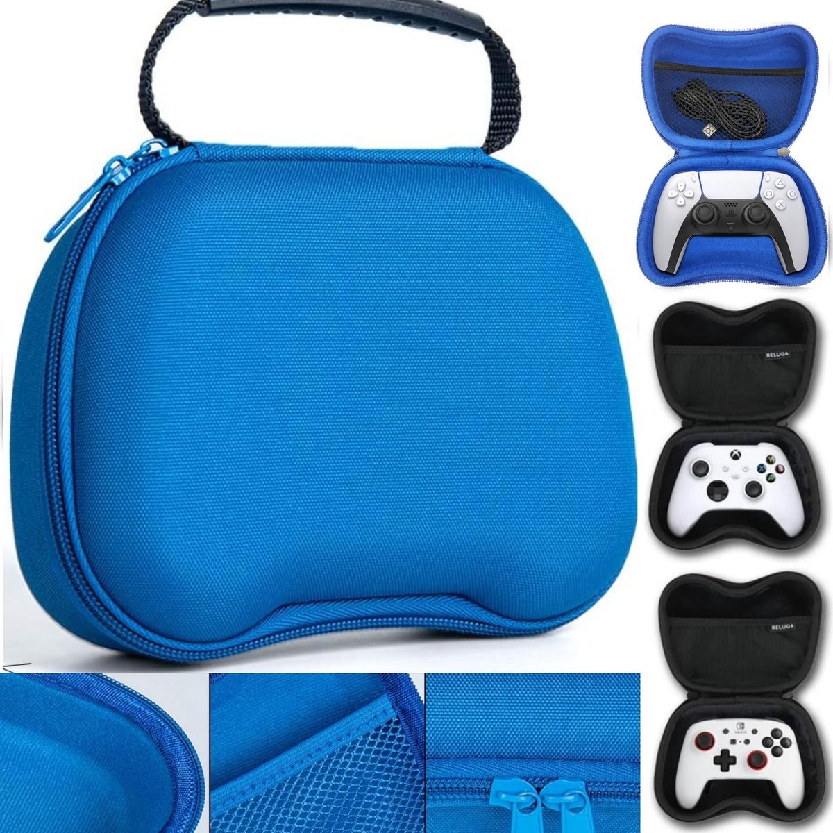 GENERICO - Estuche Para Mandos Ps5 Ps4 Xbox Nintendo Switch Rígido - AZUL