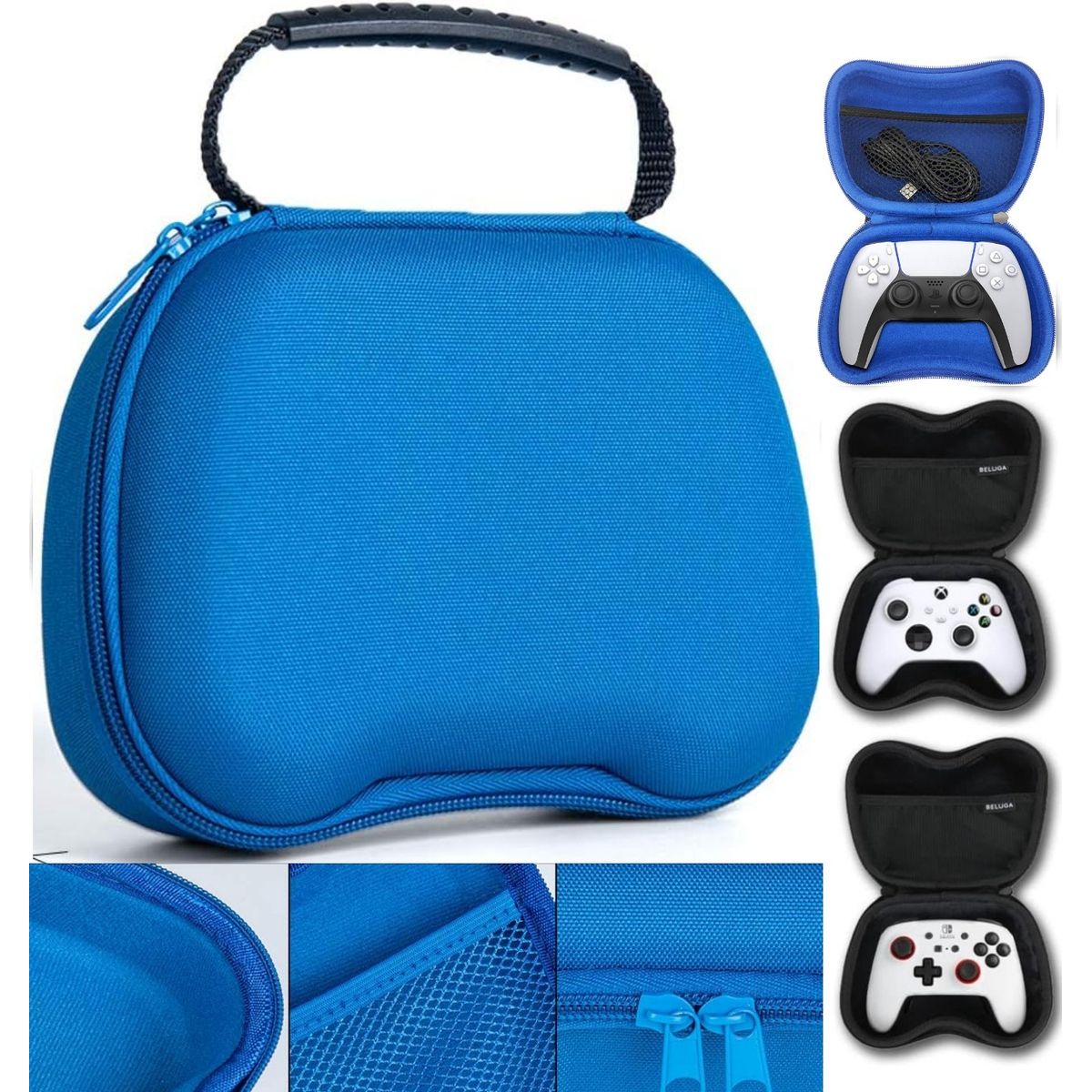 GENERICO - Estuche Para Mandos Ps5 Ps4 Xbox Nintendo Switch Rígido - AZUL