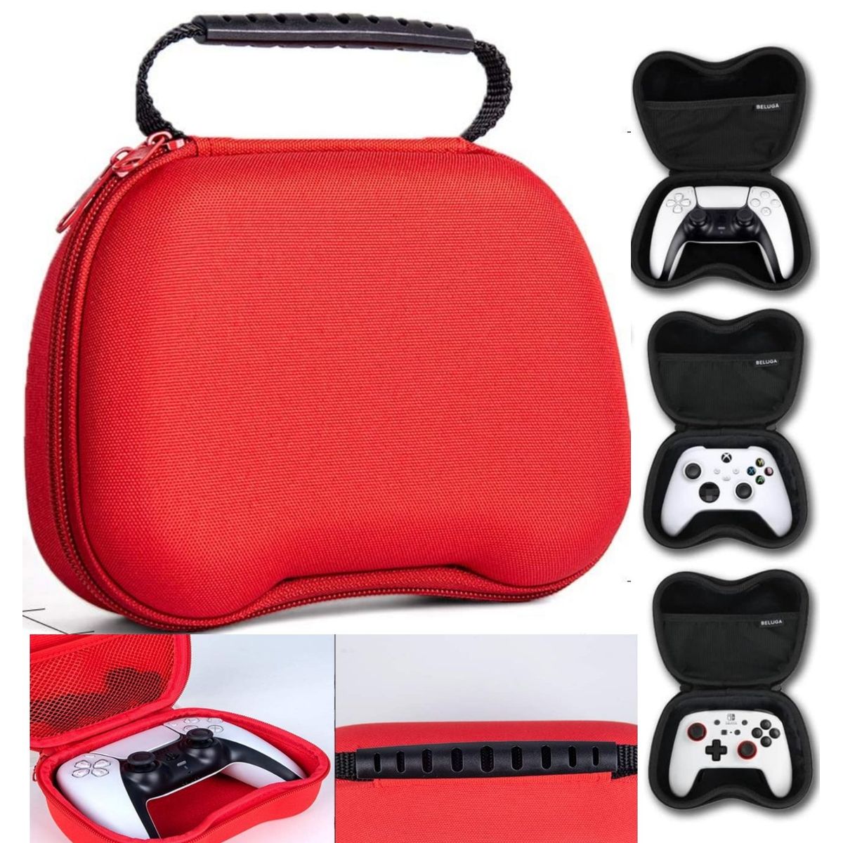 GENERICO - Funda protectora para Mando Estuche Gamepad PS5 switch - ROJO