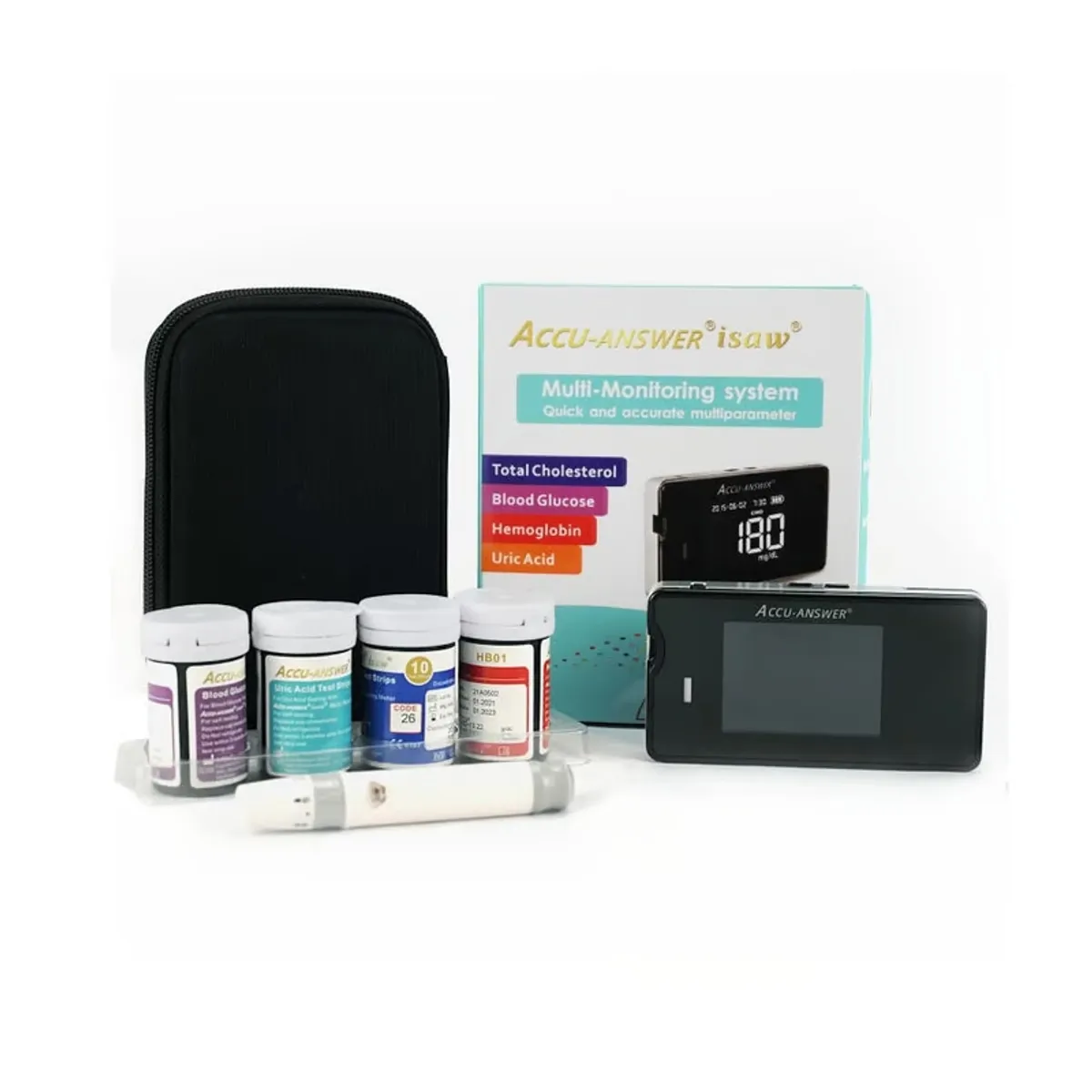 GENERICO - MEDIDOR COLESTEROL, HEMOGLOBINA, ACIDO URICO Y GLUCOSA 4 EN 1