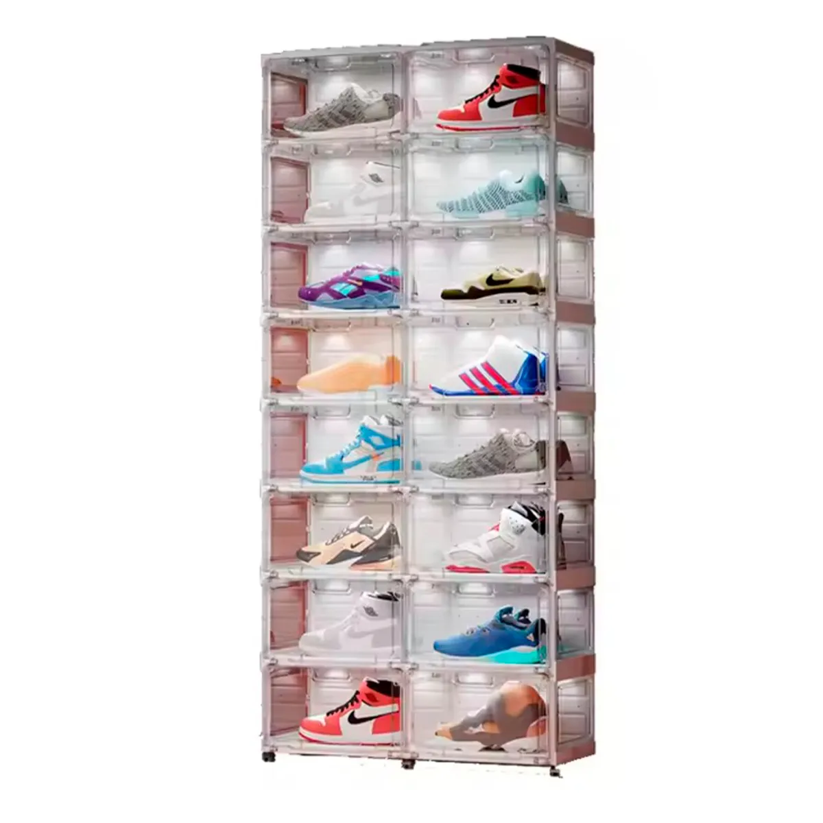 GENERICO - Zapatero plegable de 8 pisos con luces