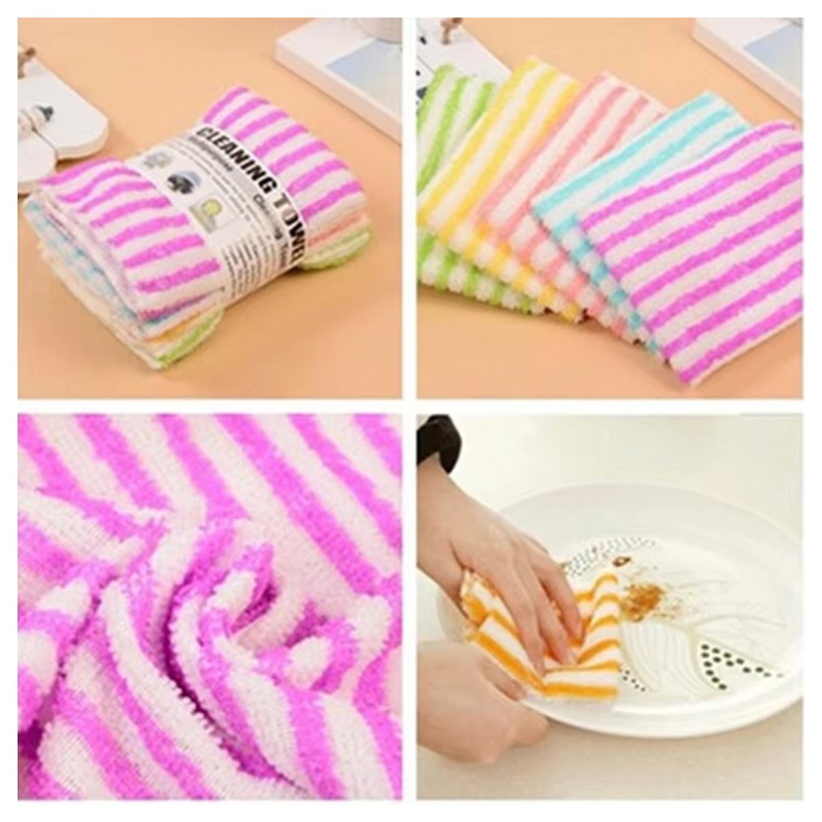 GENERICO - Pack 9 Toallas o Paños de Microfibra para Limpieza de Cocina
