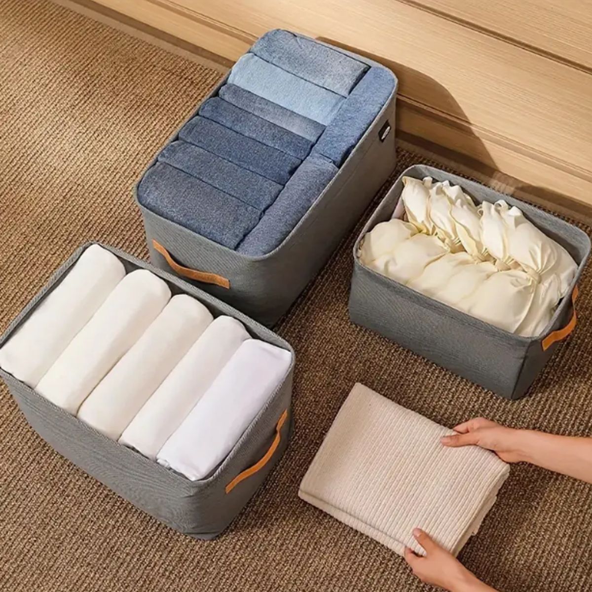 GENERICO - Caja de Almacenamiento x2 Para Armario Pantalones Jeans Camisas 42x28x25