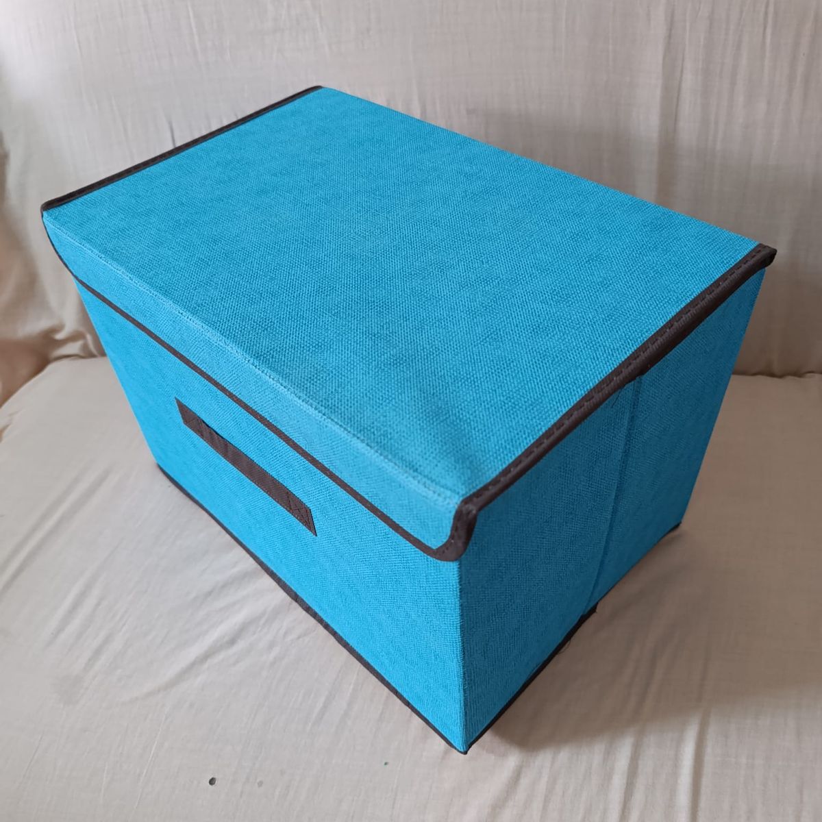 GENERICO - Caja Organizadora de ropa 36x24x22 AZUL CELESTE  Tela No Tejida