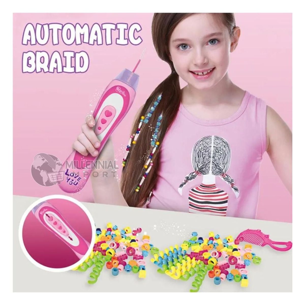 GENERICO - Kit Bisutería para Hacer Pulseras Collares y Peinados con Máquina de Trenzado