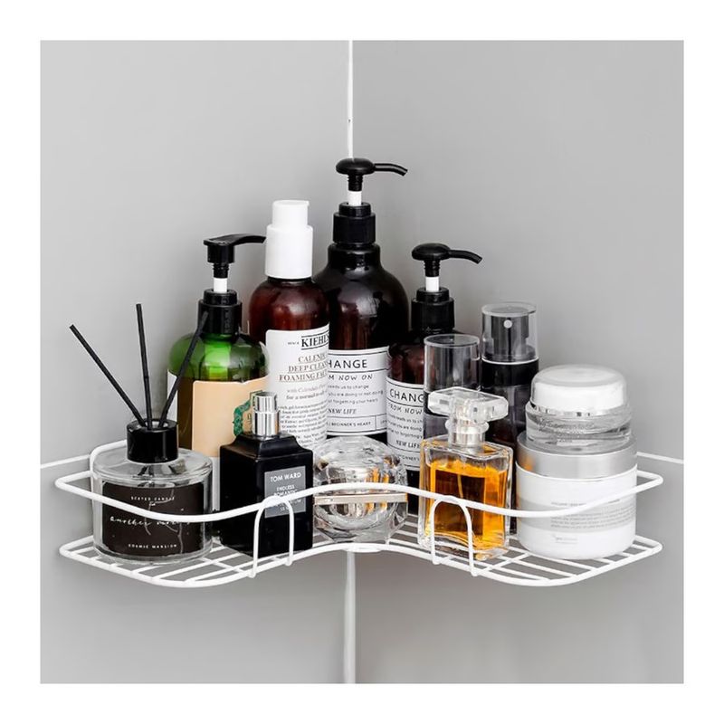 GENERICO - Esquinero Organizador Colgante para Ducha Baño y Cocina Blanco