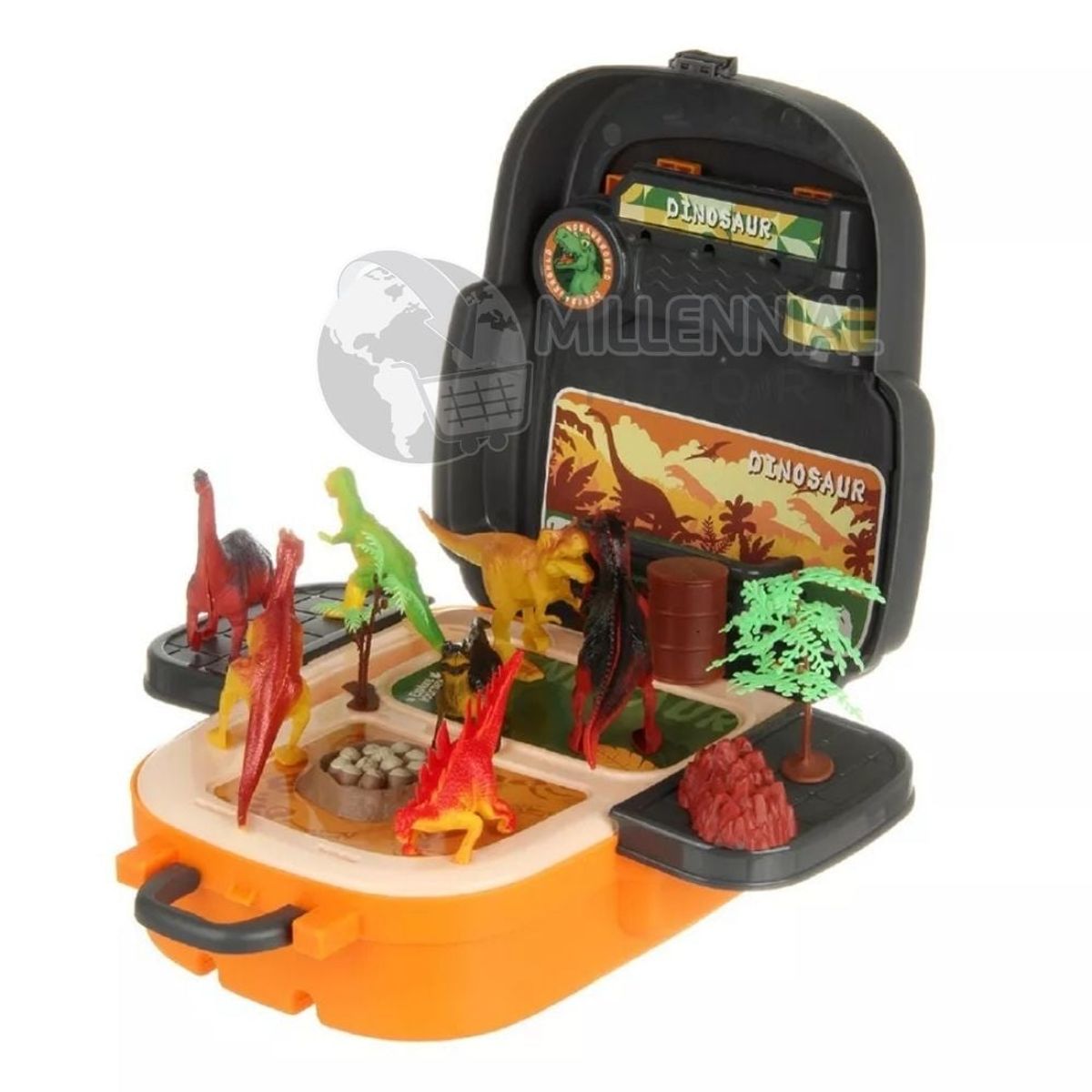 GENERICO - Set de Dinosaurios Mochila Maletín Juguete Para Niños