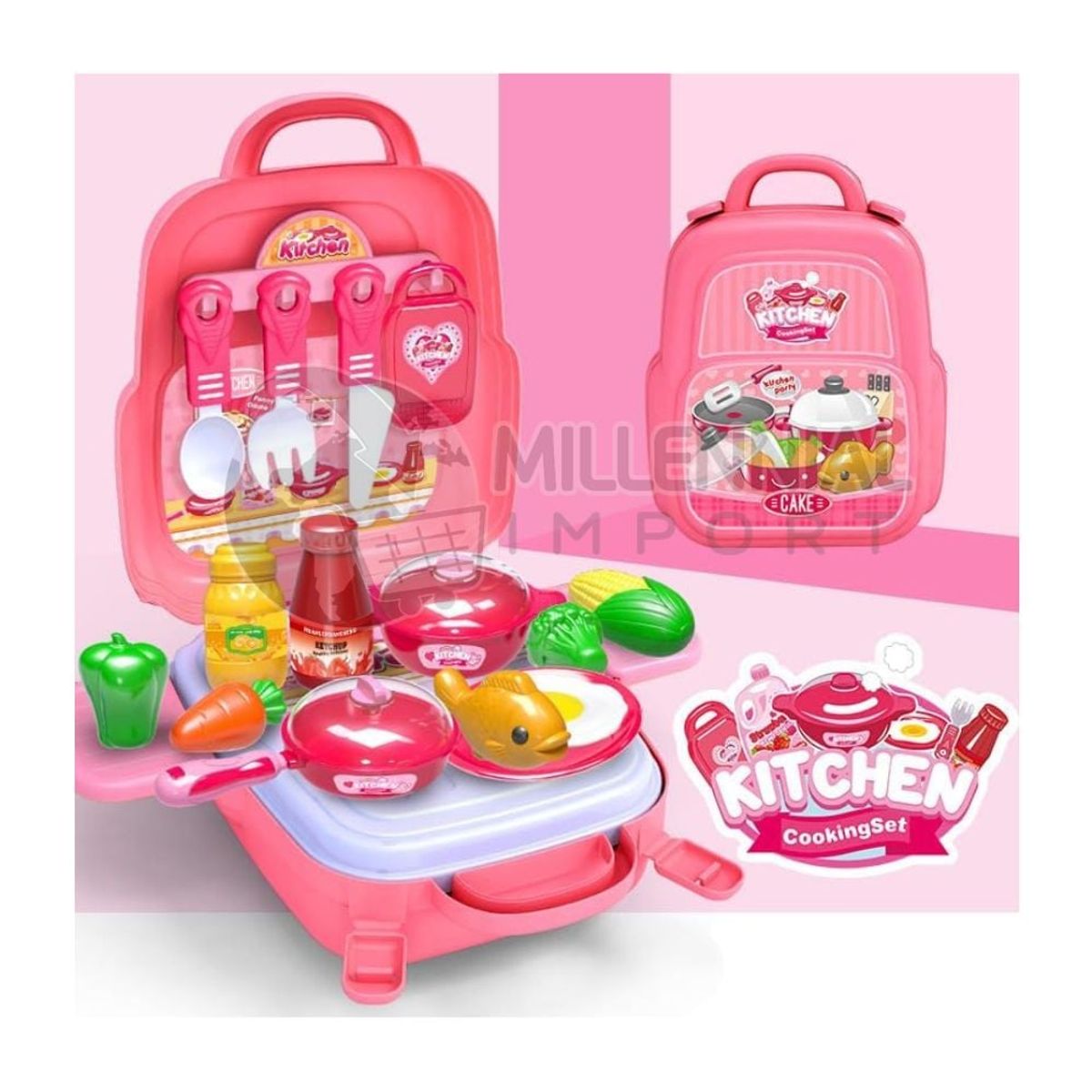 GENERICO - Set Kitchen Chef Mochila Maletin 4 en 1 Juguete Interactivo