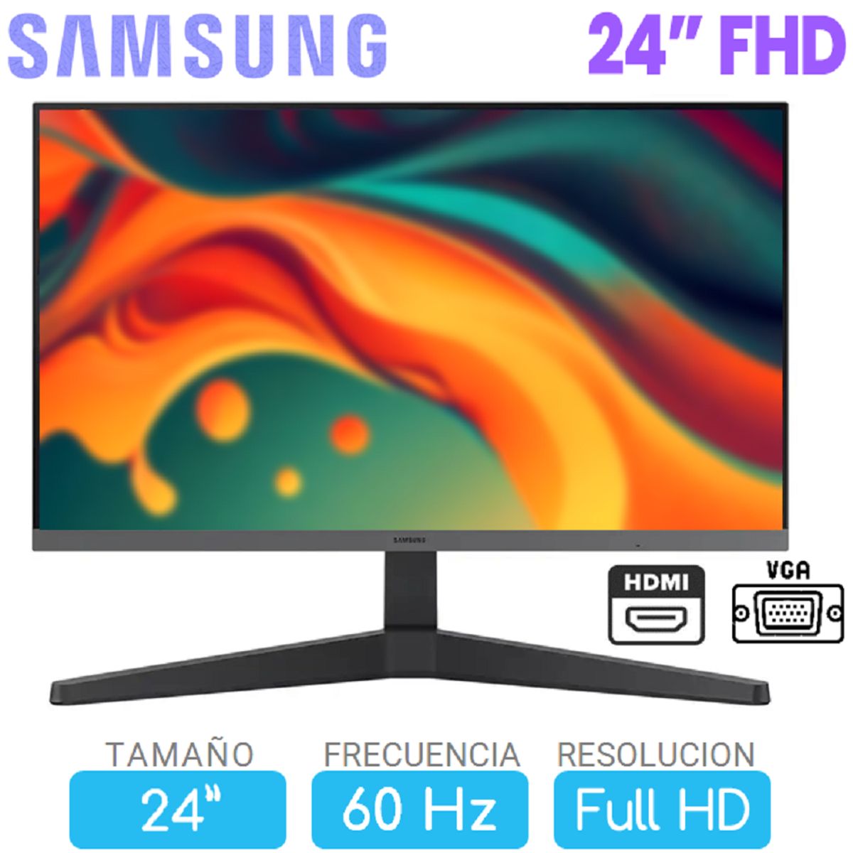 SAMSUNG - Monitor samsung 24 Pulg. FHD, HDMI y DisplayPort, 100Hz LS24C330GALXPE