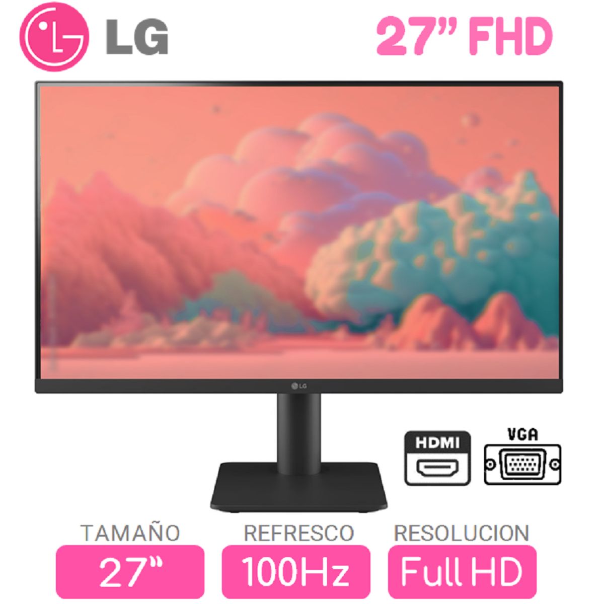 LG - Monitor LG 27 Pulgadas Full HD, entrada HDMI , 100Hz  27MS500-B