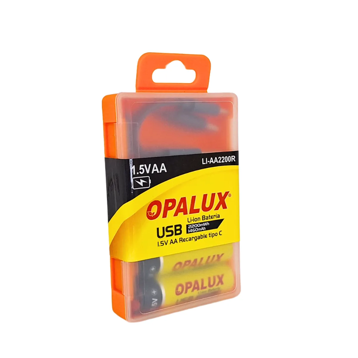 OPALUX - Pilas AA Recargables de Litio X 4 UNDS USB 1.5V