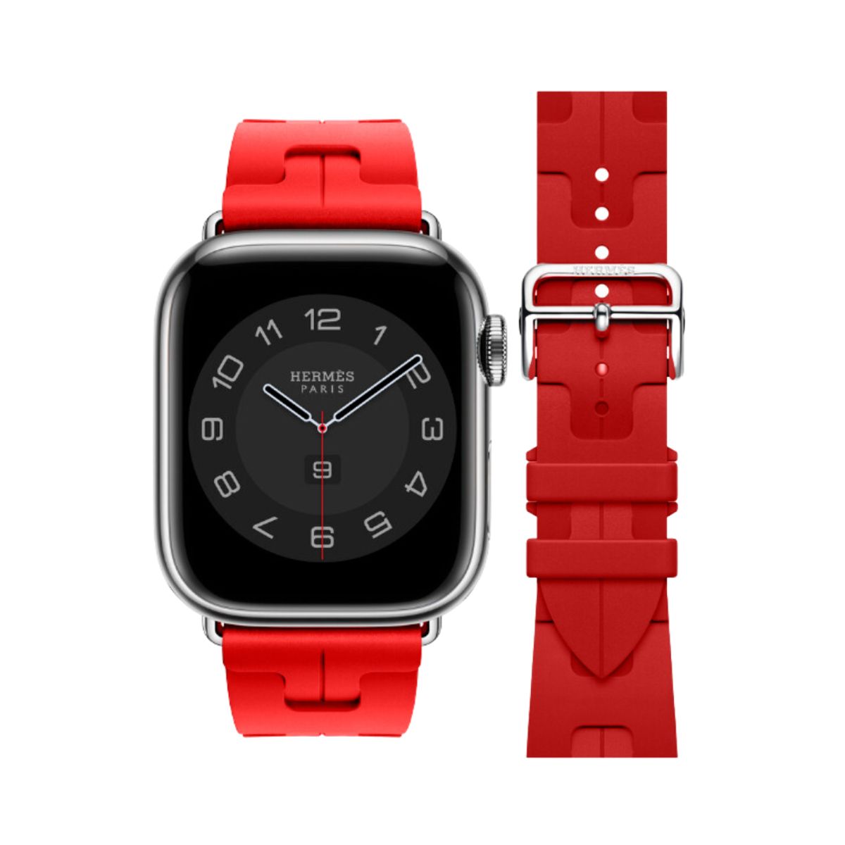 GENERICO - Correa Para Applewatch Y Watch Hermès 42-44-45-49mm Rojo