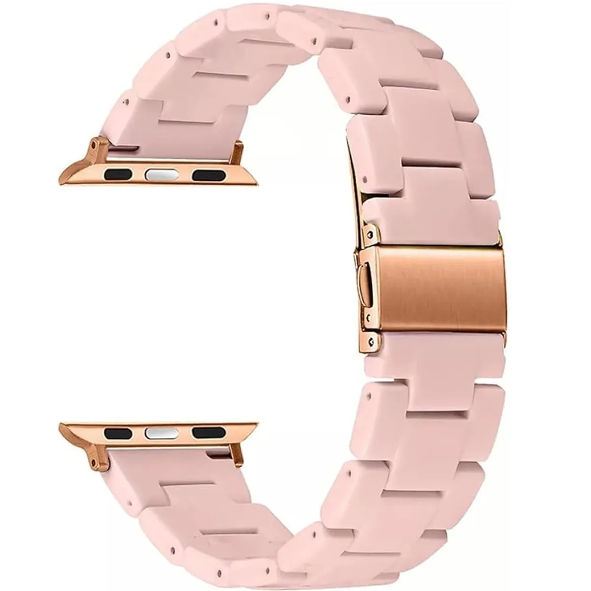 GENERICO - Correa Para Applewatch Y Watch Resina Eslabones 42-44-45-49mm Rosa