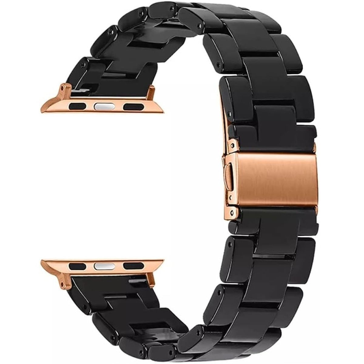 GENERICO - Correa Para Applewatch Y Watch Resina Eslabones 38-40-41mm Negro