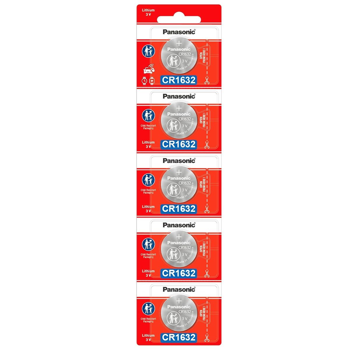 PANASONIC - PILA DE LITIO CR1632 PANASONIC  X 5 UNIDADES