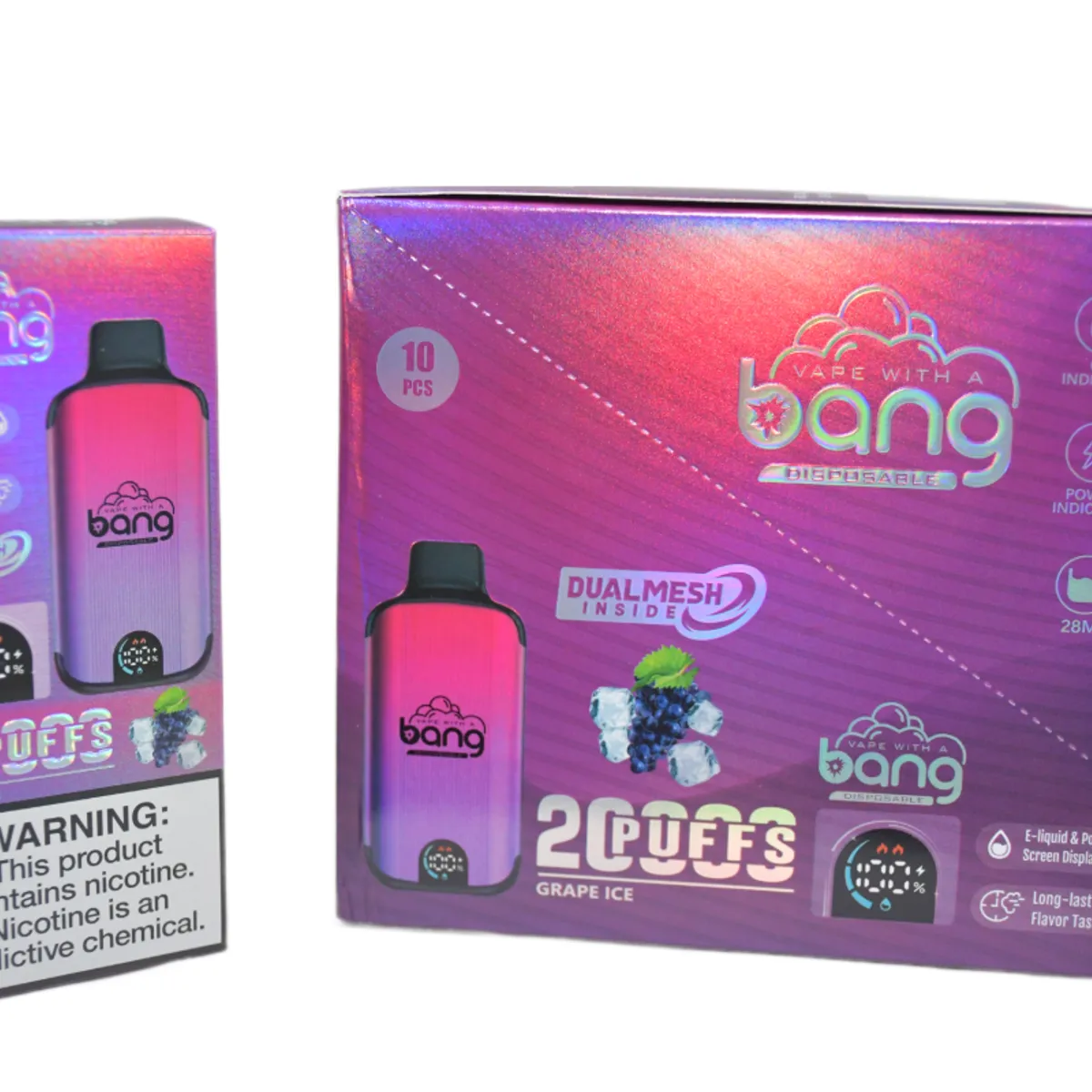 GENERICO - VAPEADOR BANG GRAPE ICE DE 20000 PUFFS