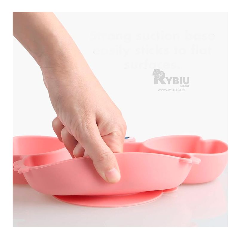 RYBIU IMPORT - Plato de Mesa Hipoalergenico Niño Rosado Y+Regalo Stickers