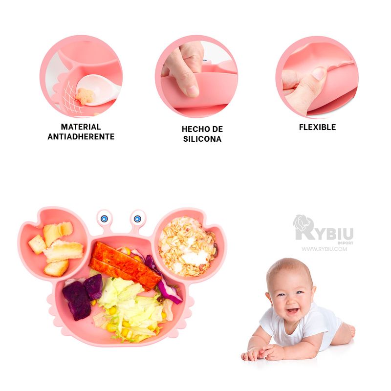 RYBIU IMPORT - Tazon Infantil de Cangrejo en Rosado Y+Envoltorio de Regalo