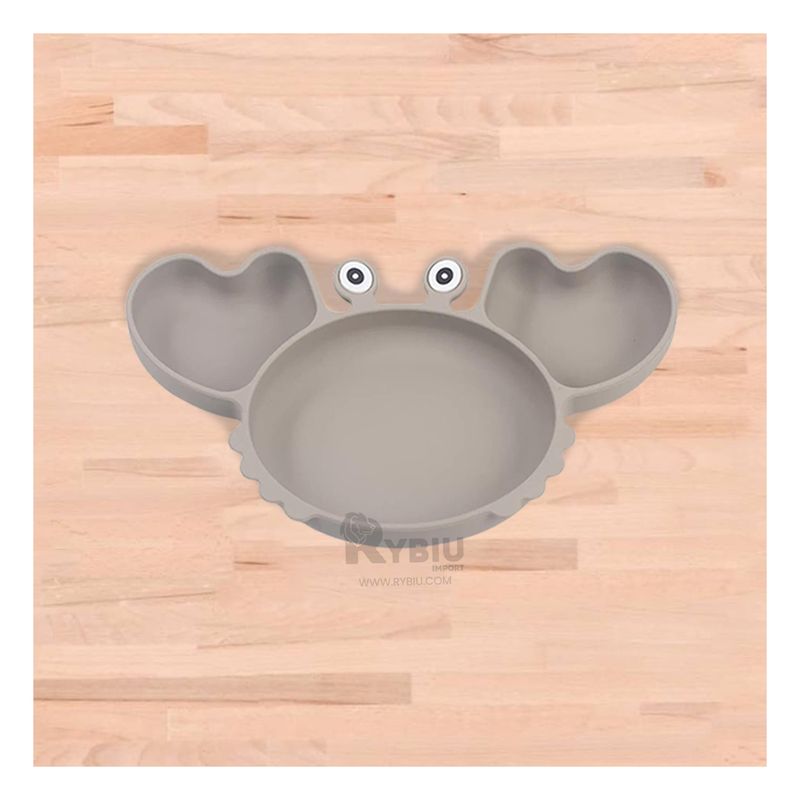 RYBIU IMPORT - Plato en Forma de Cangrejo en Color Plomo Y+Papel de Regalo