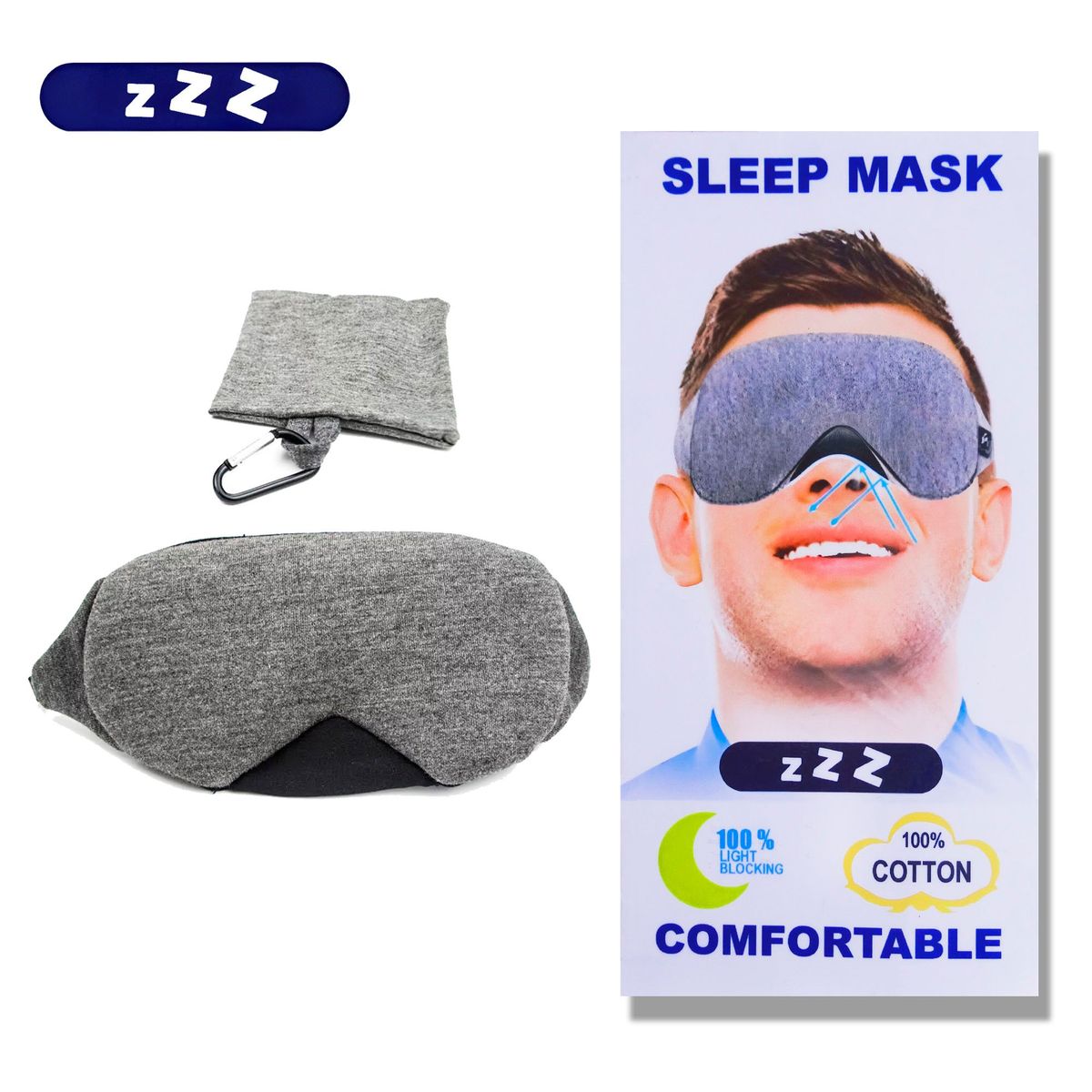 GENERICO - antifaz o mascara de algodon para dormir - suave