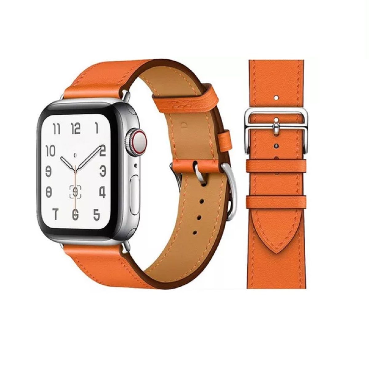 GENERICO - Correa Para Applewatch Y Watch Cuero NCO 38-40-41mm Naranja