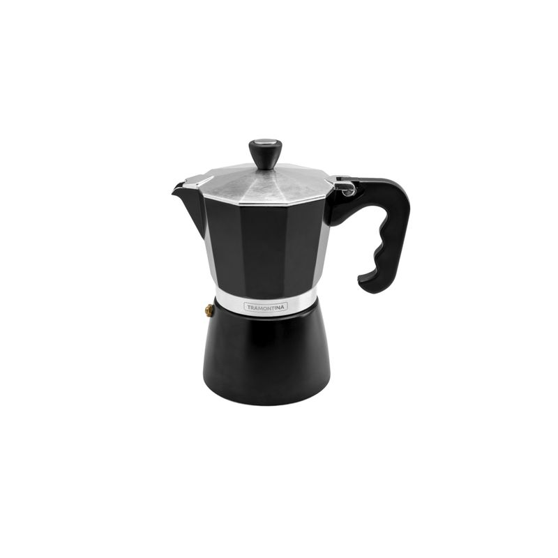 TRAMONTINA - Cafetera Expresso Italiana Tramontina en Aluminio Negro