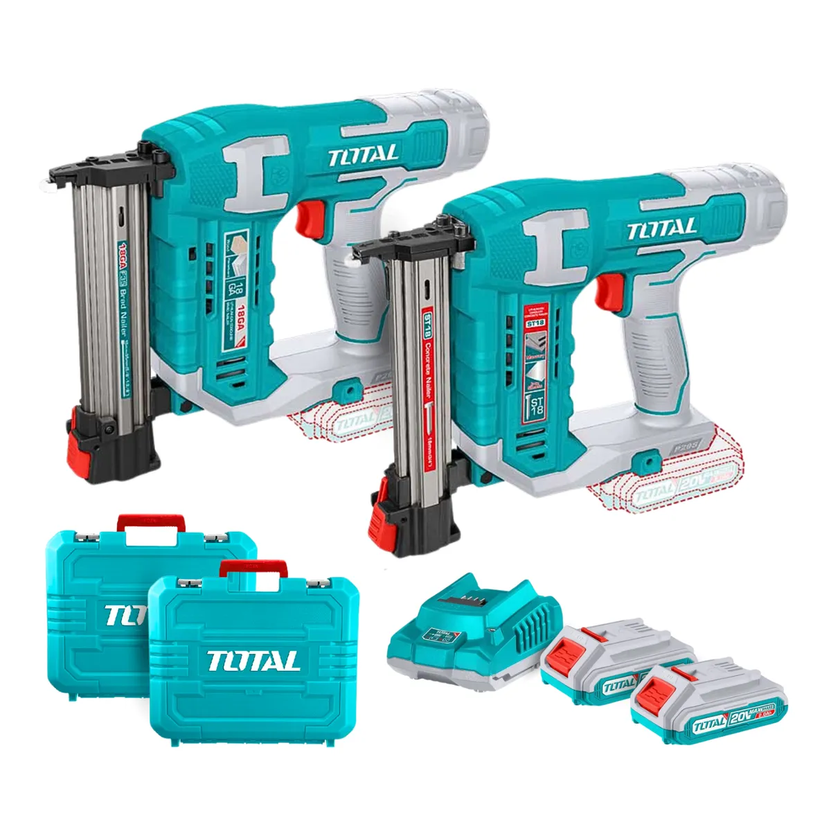 TOTAL TOOLS - Combo Clavadora de madera y concreto industrial Total