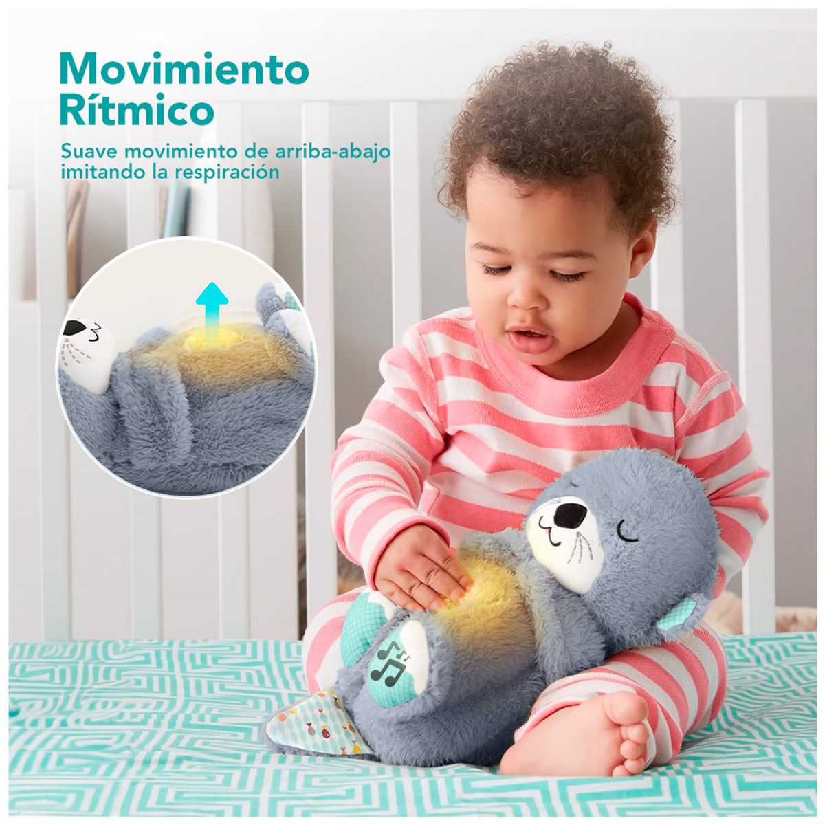 KELLER - Peluche Sensorial Hora de Dormir Nutria Musical Acero F09
