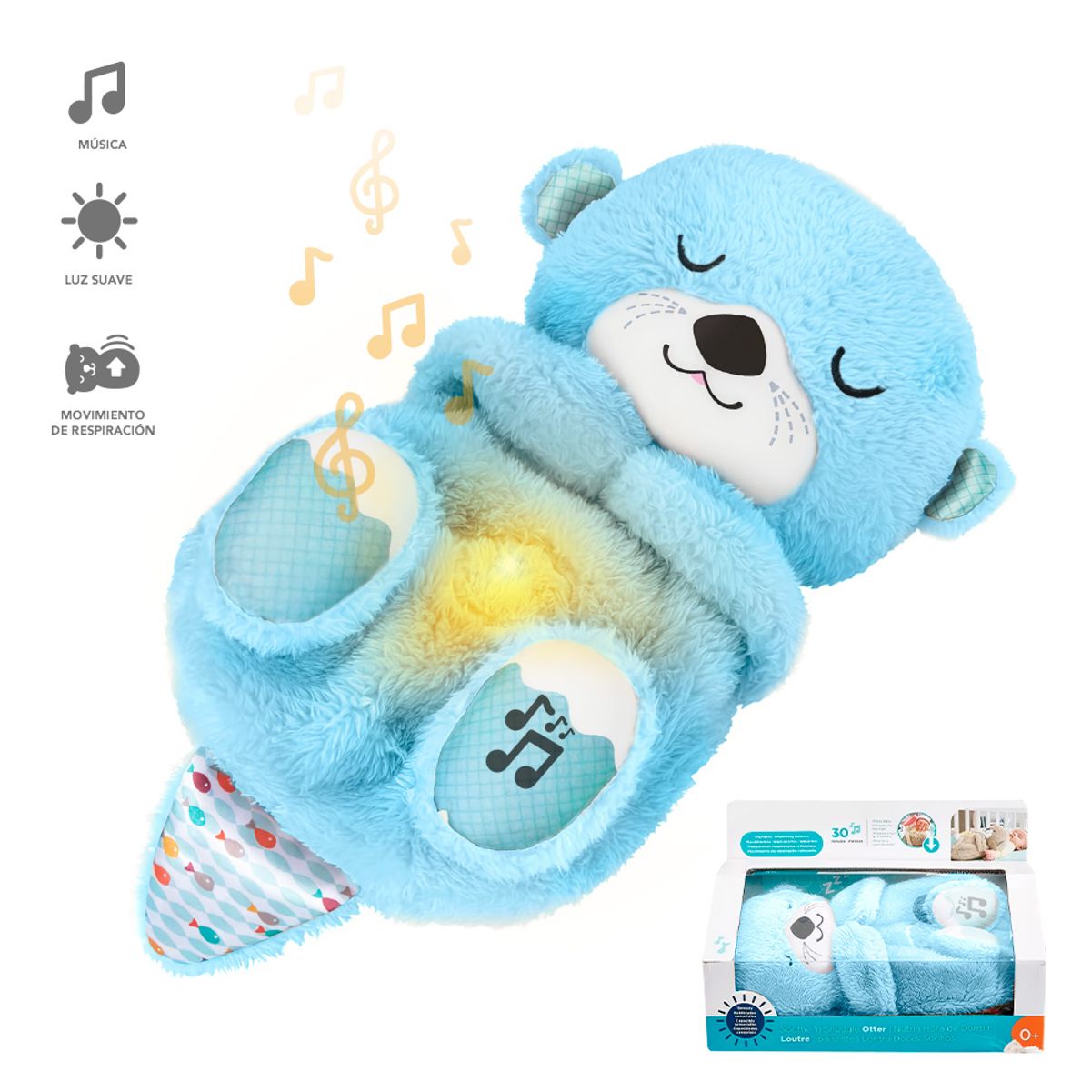 KELLER - Peluche Sensorial Hora de Dormir Nutria Musical Celeste F09