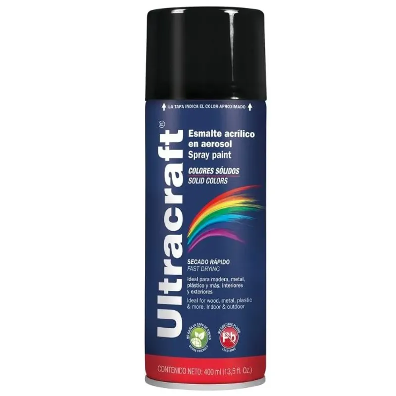 TRUPER - PINTURA EN SPRAY NEGRO BRILLANTE 400ML, ULTRACRAFT 40021
