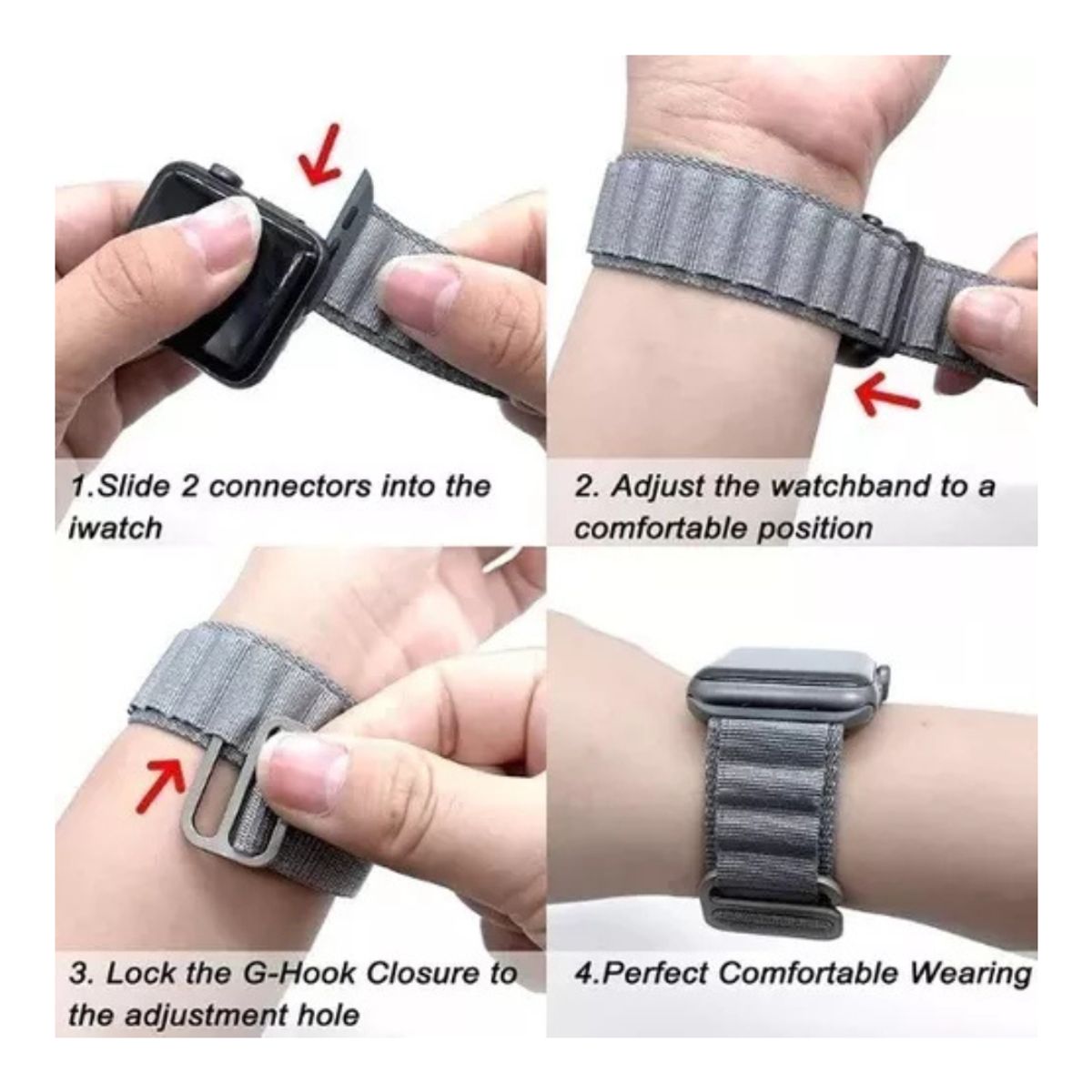 GENERICO - Correa Para Applewatch Y Watch Alpine Loop 38-40-41mm Negro