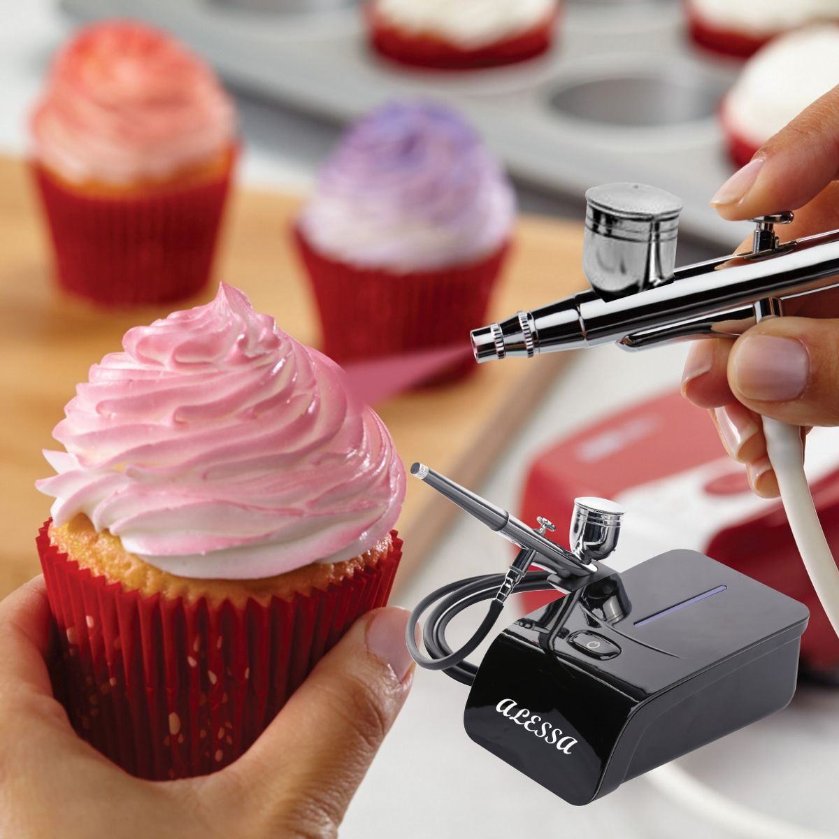 GENERICO - Aerografo Profesional Multiuso Negro Alta potencia