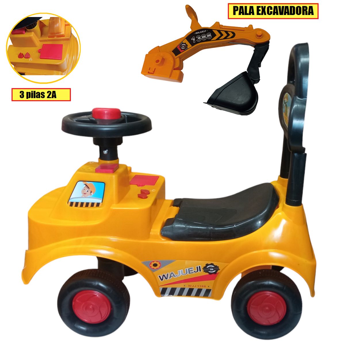 GENERICO - Excavadora carro de arrastre de juguete para niños