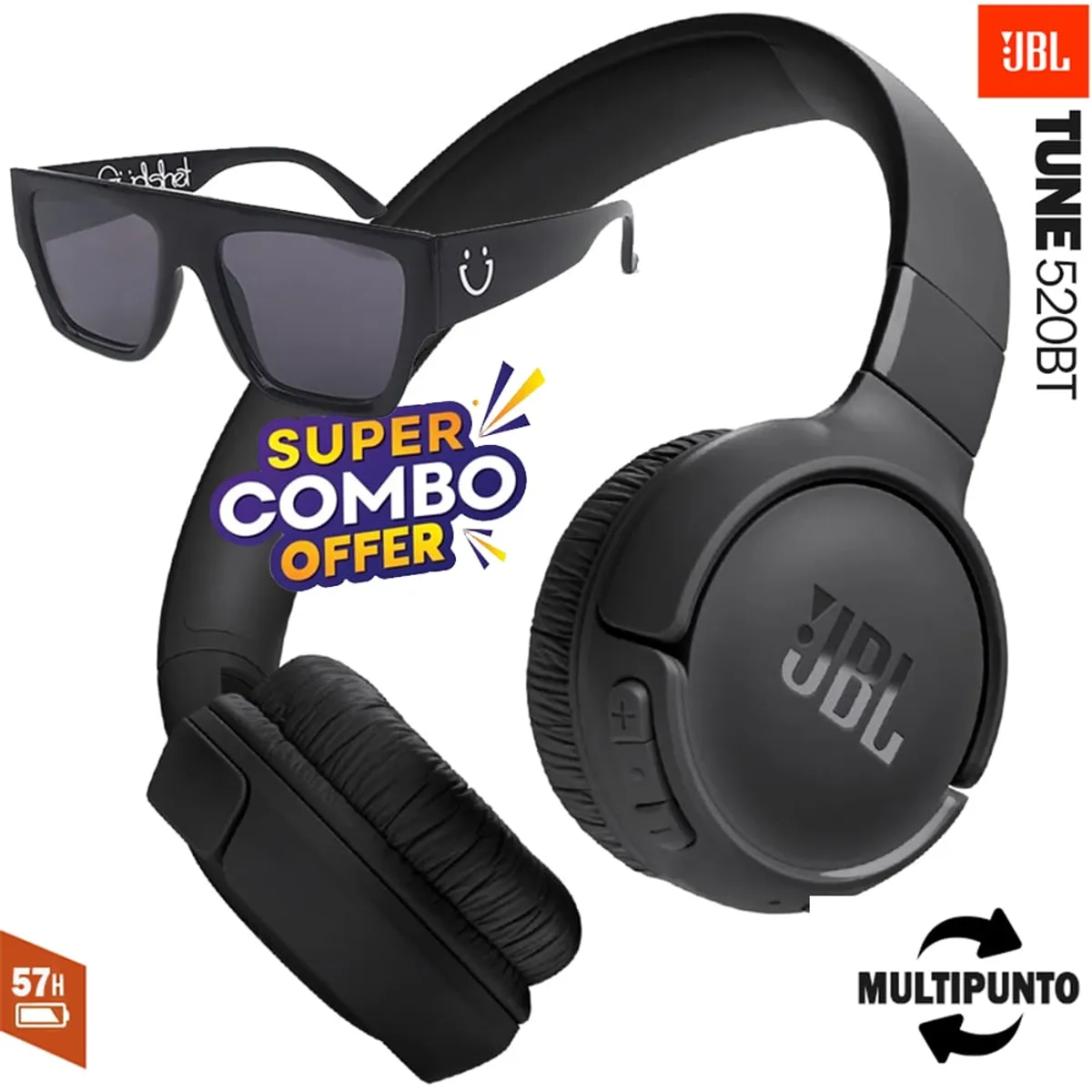 JBL - Gran Combo JBL Tune 520BT Audifonos Bt + Lentes de Regalo GUDSHET