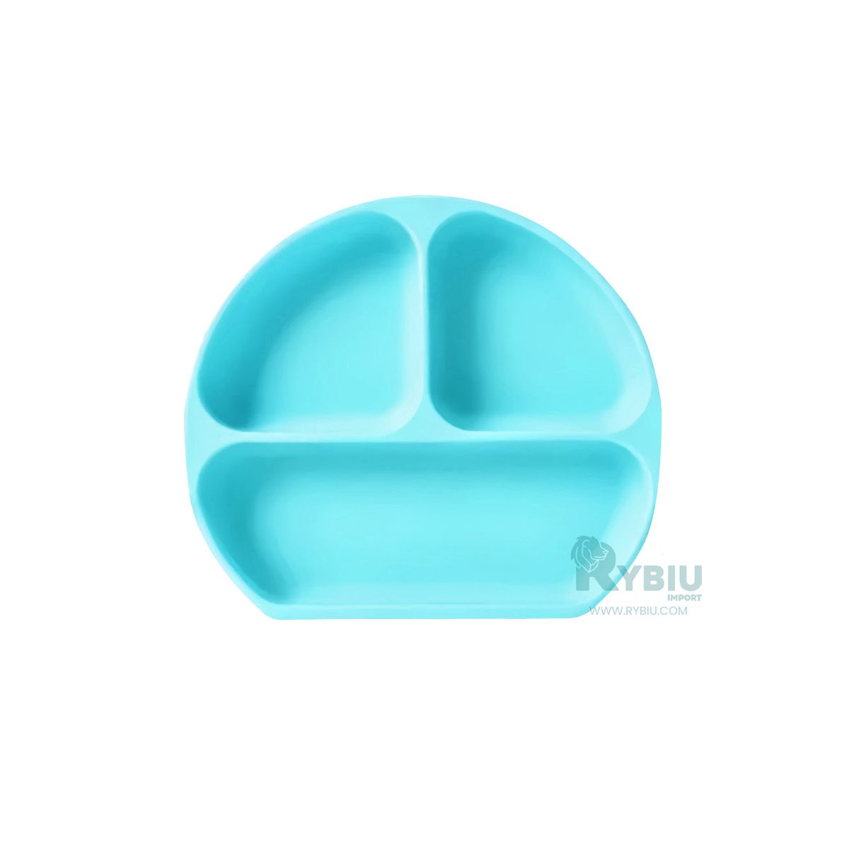 RYBIU IMPORT - Plato Infantil con Divisiones en Celeste Y+Papel de Regalo