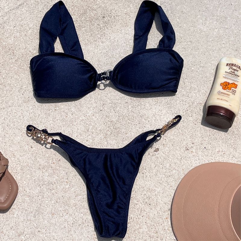 MAJA - Bikini Lycra Americana Brillante Bali Azul