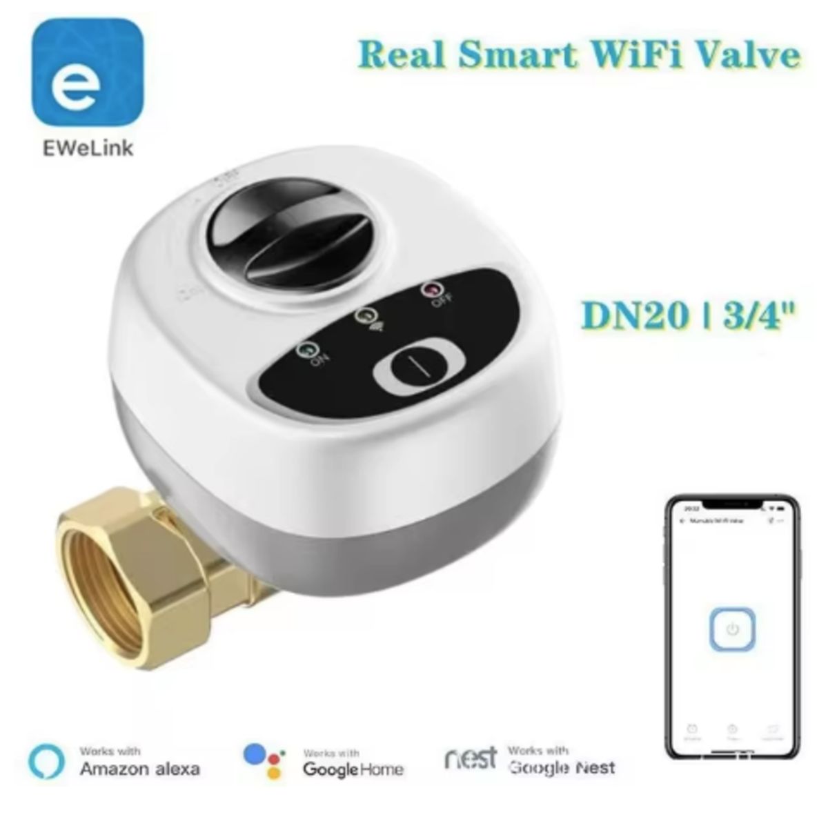 GENERICO - EWELINK-VÁLVULA INTELIGENTE DE AGUA CON WIFI ALE