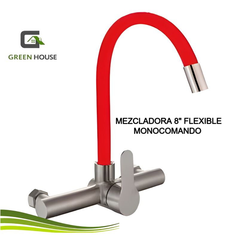 GREEN HOUSE - MEZCLADORA DE COCINA MONOCOMANDO 8 PULGADAS