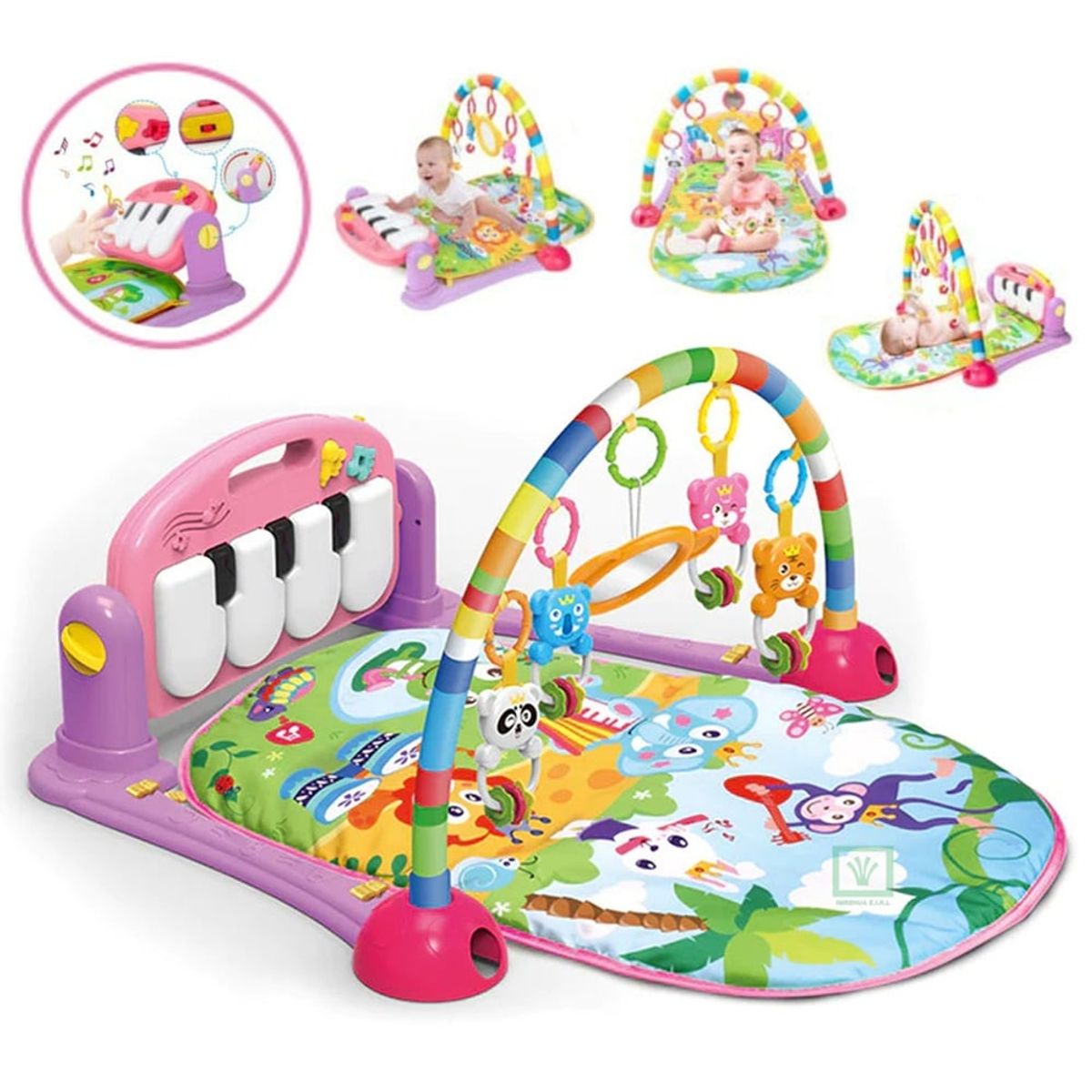 PEQUEÑAS TRAVESURAS - Gimnasio Piano Musical Rosado para Bebes