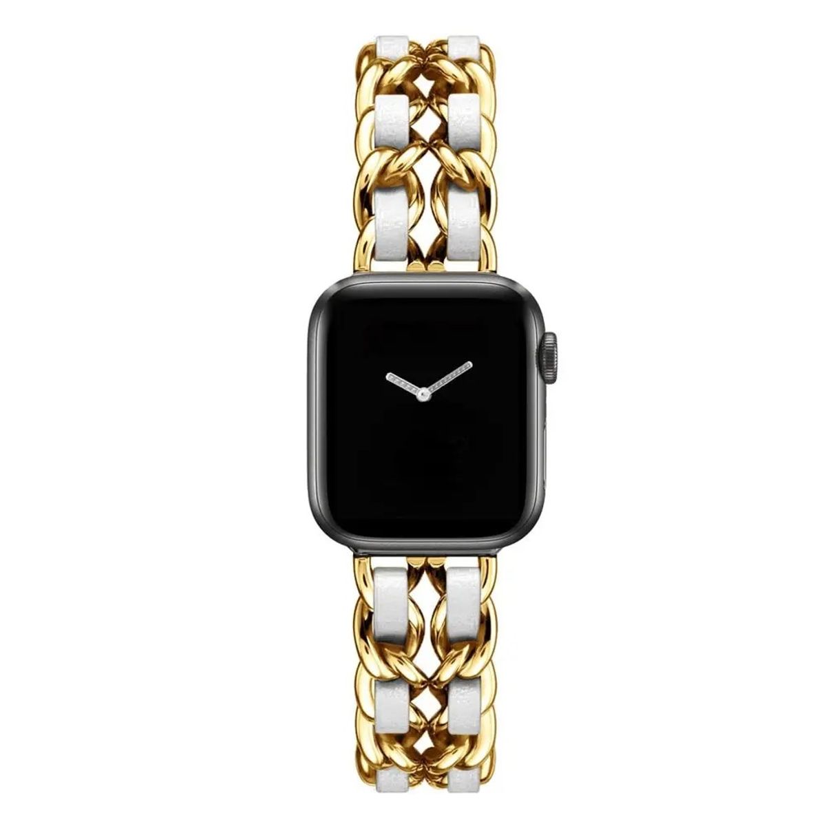 GENERICO - Correa Para Applewatch Y Watch Trend Belt 38-40-41mm Oro - Blanco