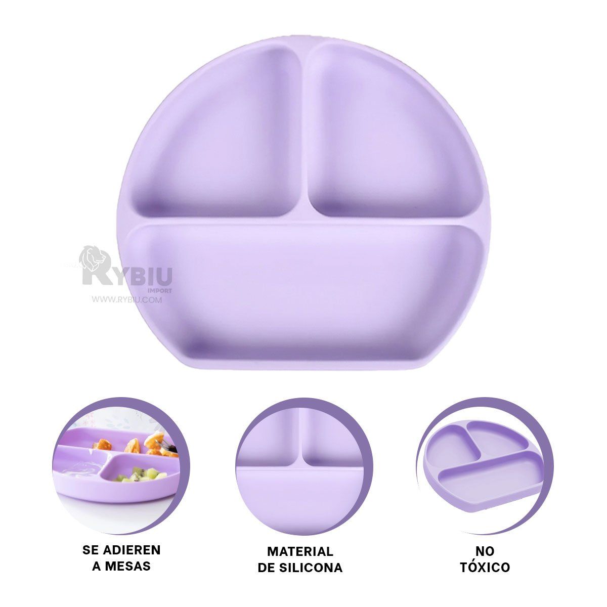 RYBIU IMPORT - Vajilla con Diseno Infantil en Matiz Lila Y+Gift Stickers