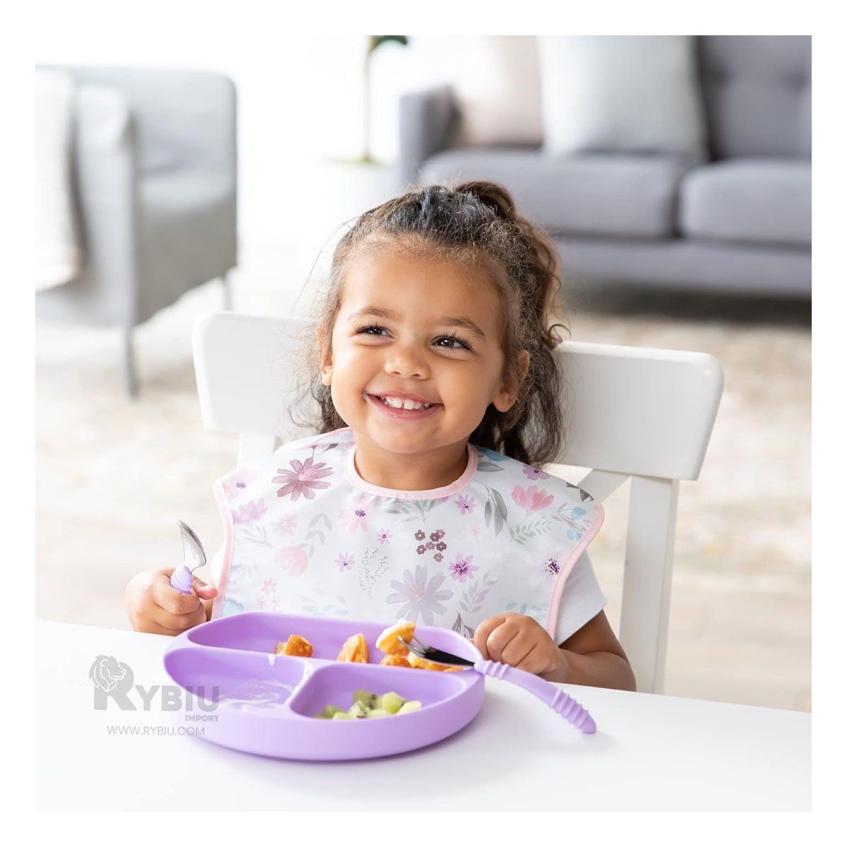 RYBIU IMPORT - Vajilla con Diseno Infantil en Matiz Lila Y+Gift Stickers