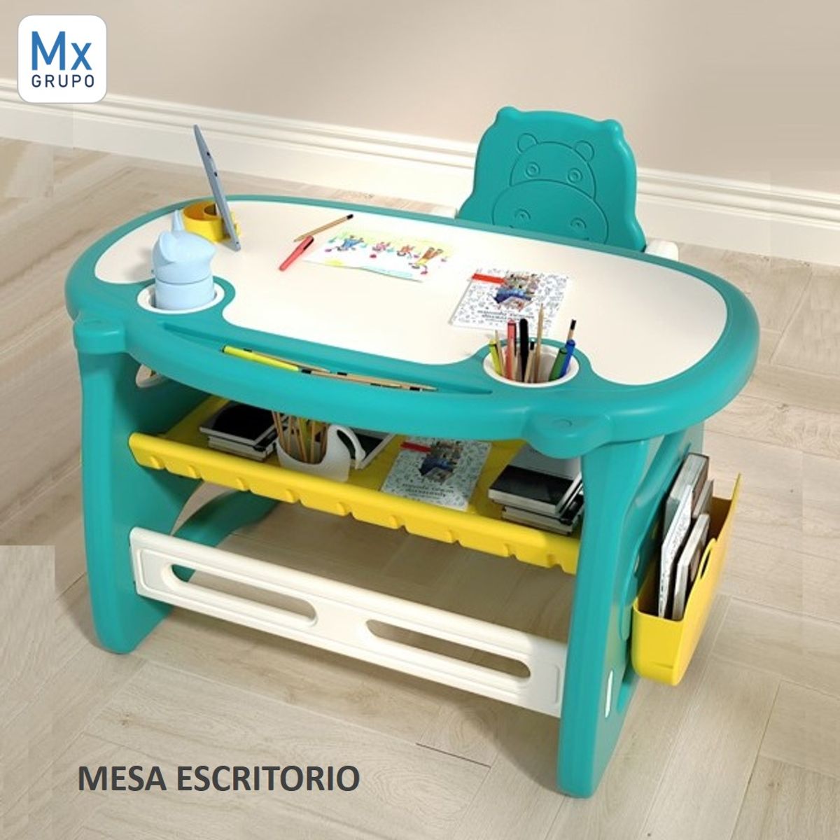 GENERICO - MESA PARA NIÑOS HIPOPOTAMO VERDE