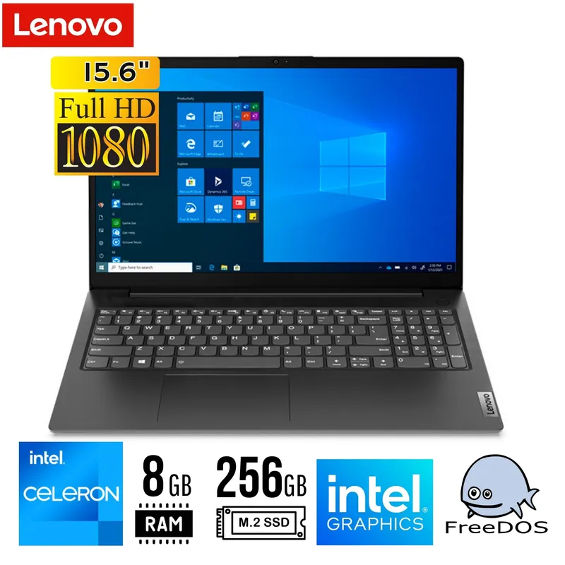 LENOVO - Laptop   Lenovo V15 G2 IJL, 15.6" FHD TN Celeron N4500 1.1/2.8GHz 8GB 256GB SSD FREEDOS