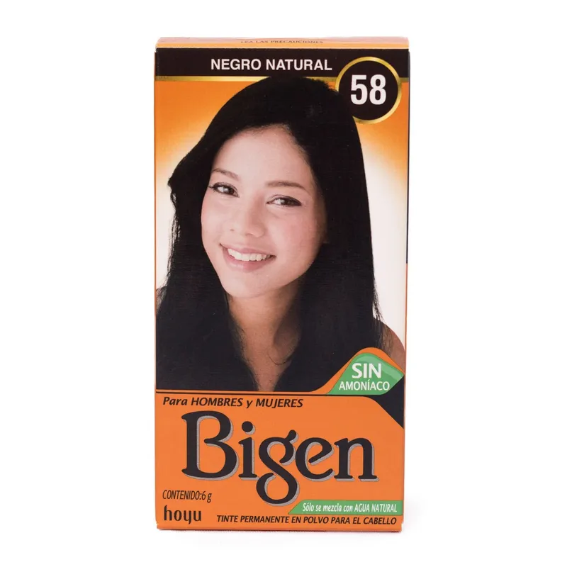 BIGEN - Tinte de Cabello en Polvo Bigen Negro Natural  58 Sin amoníaco