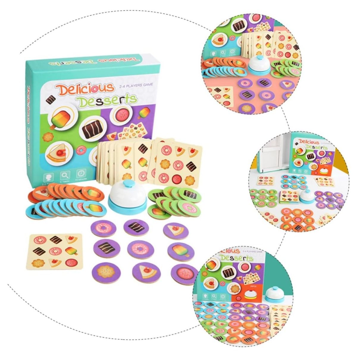 GENERICO - Juego de Mesa Montessori con Timbre Agilidad Visual Modelo Postres