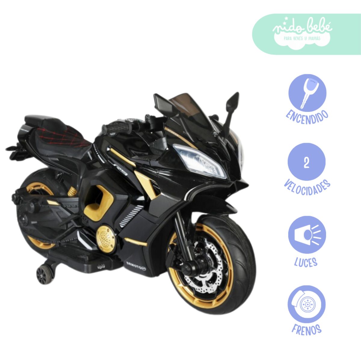 GENERICO - Moto a Bateria R9 super Jamp Black