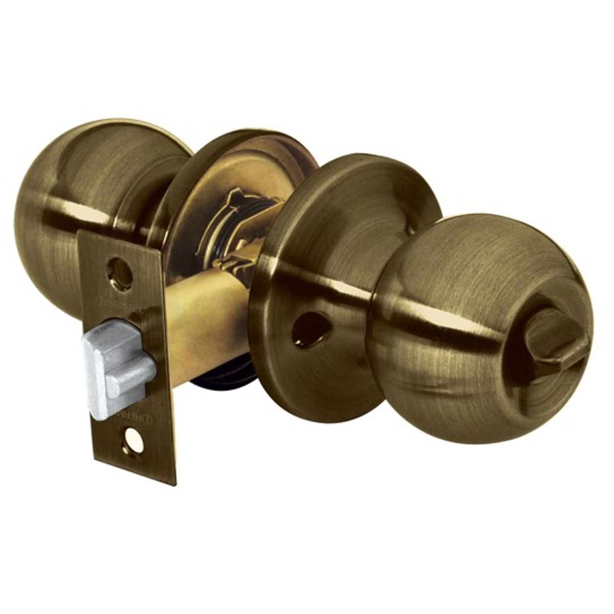 C&A - Cerradura T/Bola C/Botón Bronce p/Dormitorio  C/Llave C&A