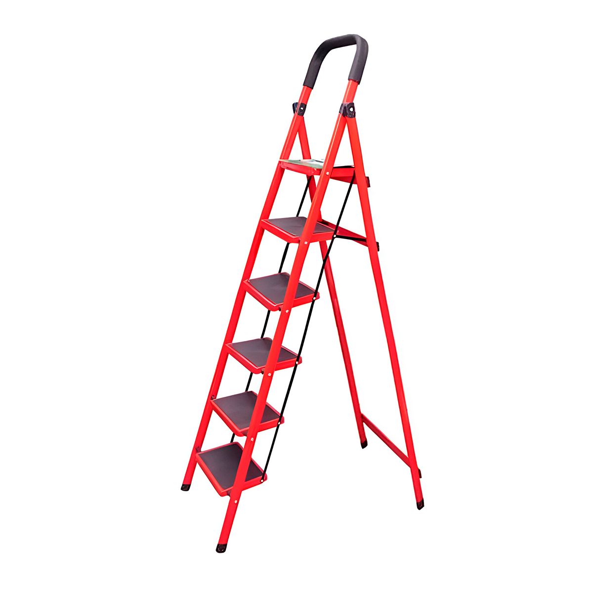 GENERICO - Escalera plegable de 6 pisos 185 cm Rojo