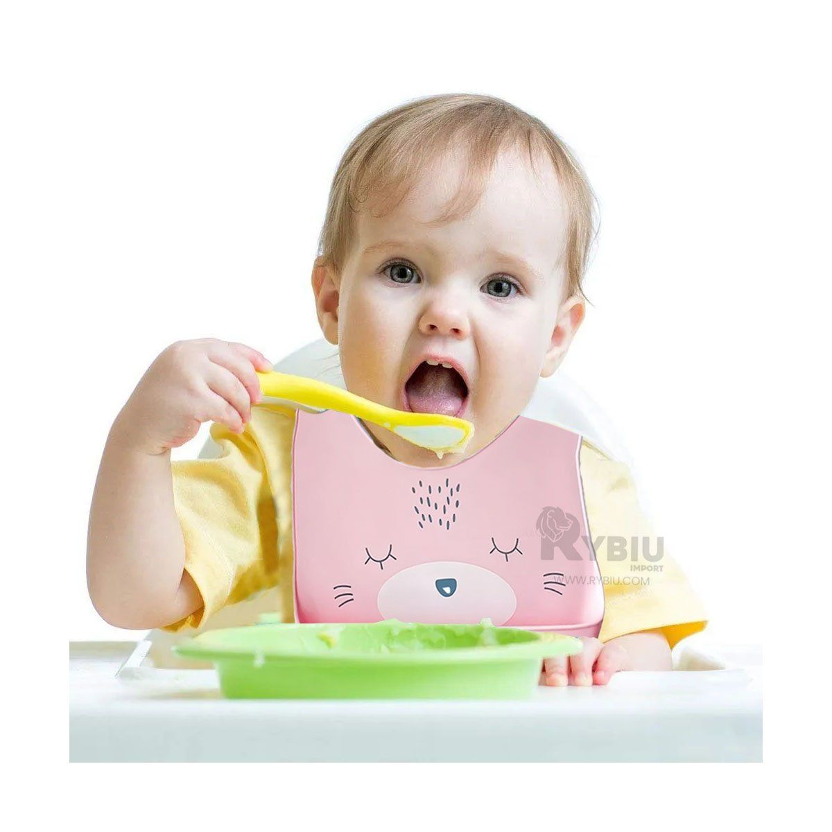 RYBIU IMPORT - Mandil de Comedor para Infantes en Rosado Y+Regalo Agendita